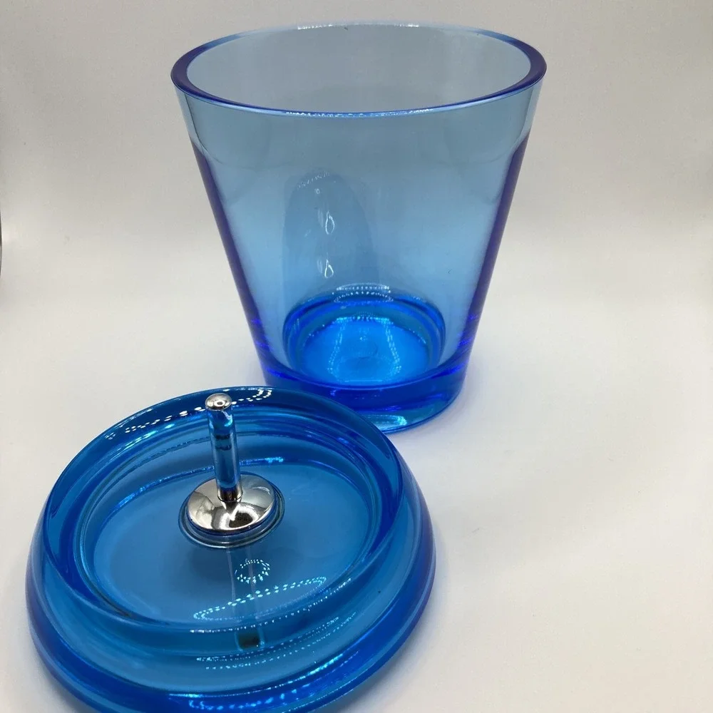 Cotton Ball Holder Cotton Ball Cotton Swab Holder Dispenser Clear Blue Container